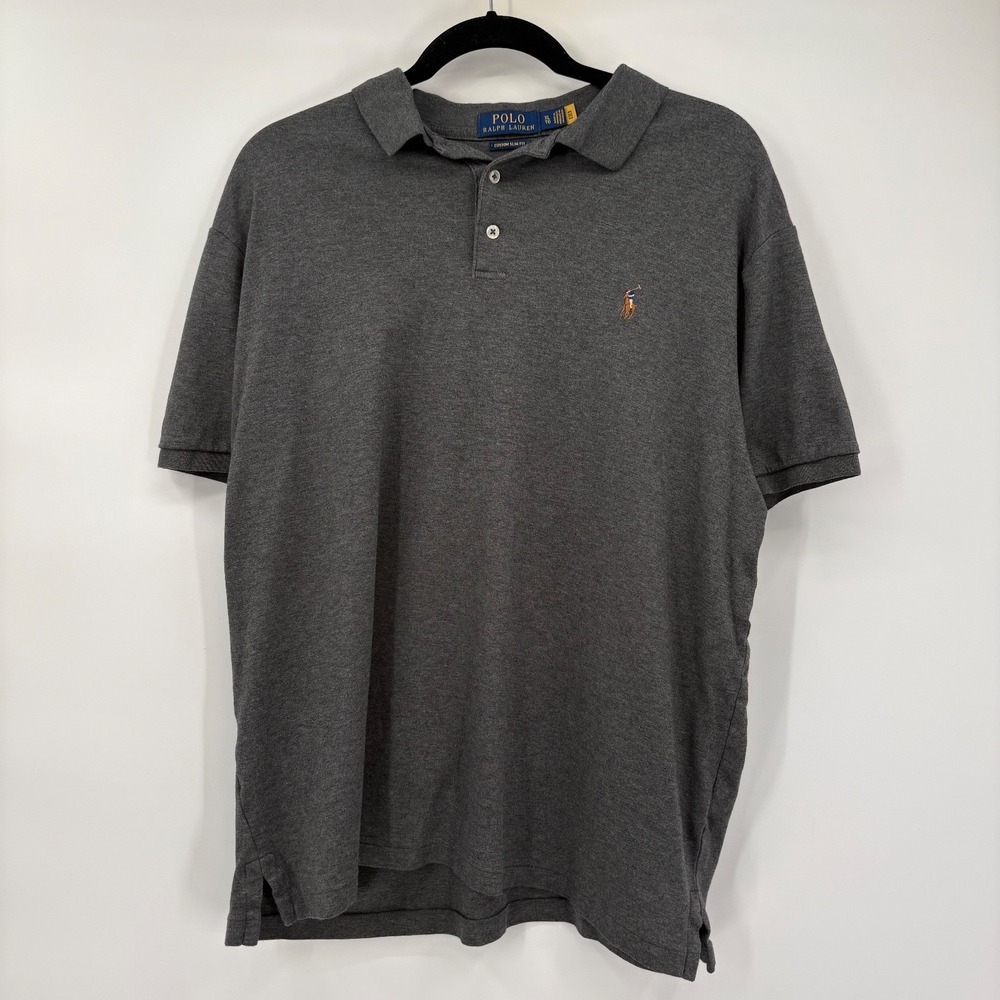 Polo Ralph Lauren Mens XL Short Sleeve Shirt Grap Pony Custom Slim Fit